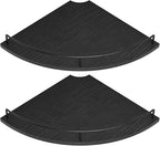 Corner Floating Shelves, Rustic Brown Wood, Set of 2, Wall Mount Storage with Guardrail for Bathroom Kitchen Living Room (Black)