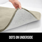 GORILLA GRIP Memory Foam Bath Rugs, Soft Absorbent Velvet Bathroom Mats, Durable Dots on Underside, Machine Washable Bathmat, Carpet Rug Room Decor for Shower Floor, 48x24 Mat, Champagne