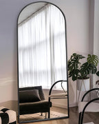 Arched Full Length Mirror, Floor Mirror with Stand, 30"x71" Large Mirror, Wall Mirror Full Length, Black Floor Length Mirror, Body Floor Mirror, Wall Mounted Mirror for Bedroom, Black