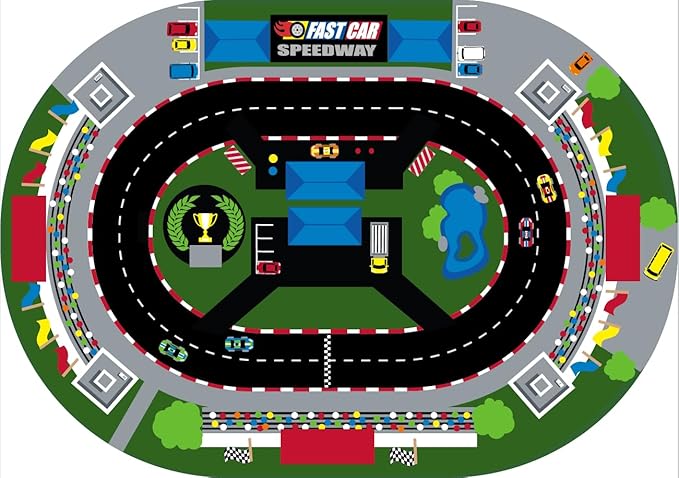 KidCarpet.com Raceway Rug 4' x 6' Oval