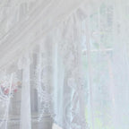 AIKASY Elegant Lace Princess 4-Poster Bed Canopy Mosquito Net - Romantic Wedding Bridal Bedroom Decor, Kids Room Bed Curtain for Women Adults - (White-2,Full)