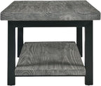 Pomona 2-Tier Rectangular Coffee Table - 42-Inch Reclaimed Wood Top with Lower Shelf Storage and Metal Legs - Farmhouse Rustic Industrial Style Living Room & Office Furniture (Slate Gray)