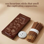Folkulture Coffee Incense Sticks with Holder (100 Sticks)| Premium Coffee Incents Stick for Focus, Energy, Relaxation Gifts for Women | No Charcoal,Organic,Non Toxic, 45 Mins, Long Burning Insence