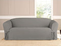 Linen Store Microsuede Furniture Slipcover, Couch Protector Machine Washable Sofa Cover Perfect for Kids, Dogs, Pets (Grey, Sofa)