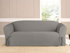 Linen Store Microsuede Furniture Slipcover, Couch Protector Machine Washable Sofa Cover Perfect for Kids, Dogs, Pets (Grey, Sofa)
