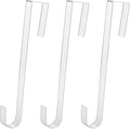 Non Scratch 100% Clear 12in Wreath Hanger 3Pk. Slim Christmas Wreaths Holders for Hanging Fall Halloween Decorations Over Front or Garage Door. Best Long Hooks for Indoor or Outdoor Home Decor.