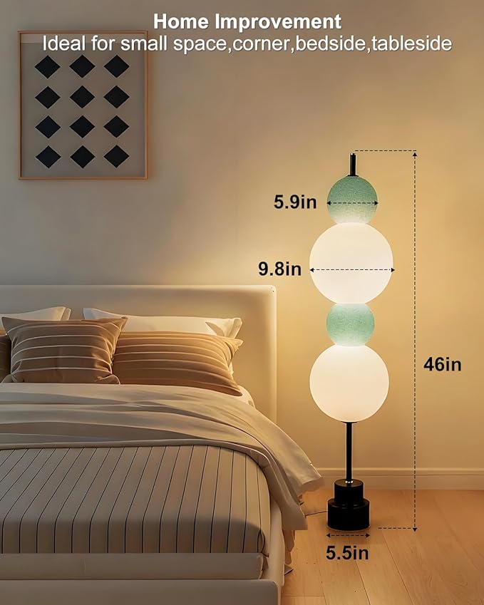 Lightdot Blue Globe Floor Lamp with 3 Color Temperatures LED Bulbs Included,Dimmable Floor Lamps with Touch Switch,Unique Modern Standing Tall Lamp for Bedroom Living Room/Sofa Beside/Corner Decor
