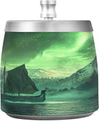 Polar Lights Sailboat Ashtray with Lid, Outdoor Ashtrays for Patio, Stainless Steel Ashtray Odorless Smokeless for Home Office Balcony