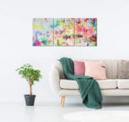 Novatique Graffiti Picture Wall Decor Graffiti Canvas Wall Art Colorful Flower Painting Print Decoration Suitable for Living Room Bedroom, 12" x 16" x 3Pcs