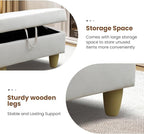 Simple Deluxe Ottoman with Storage, 28.5''Upholstered Foot Rest Stool for Living Room, Bedroom, Entryway, Multi-Functional Storage Ottoman Bench with Hinged Lid, White