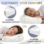 Royal Therapy 2-Pack Queen Memory Foam Pillow, Cervical, Queen Contour Pillow, Orthopedic Pillow for Neck Support, Neck Pain, Side Sleepers, CertiPUR-US