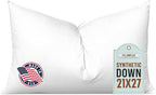 Pillowflex Synthetic Down Pillow Insert - 21x27 Down Alternative Pillow, Ultra Soft Oversized Standard Bed Sleeping Pillow, Large Rectangle Sham - 1 Decorative Pillow Form