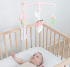 The Peanutshell Crib Mobile for Girls - Pink Musical Baby Crib Mobile with 12 Lullabies, Flower Baby Mobile Crib Pink Floral Nursery Decor