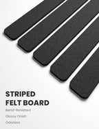 Fluxynara Cork Board Alternative Felt Strip Board 5-Pack 13"x2", Office Pin Board with 35 Push Pins, Adhesive Install for Bedroom Door & Home Office(Black)