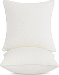 Leeden 24x24 Pillow Inserts Set of 2 - Decorative 24 Inch Throw Pillow Insert, Soft Fluffy Square Throw Pillows for Couch Bed, Beige Couch Pillow Insert Pair