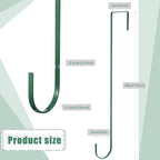 Hotop 15 Inch 6 Pcs Wreath Hangers for Front Door Over The Door Hanger Hooks Steel Wreath Doors Hangers Clothes Towel Hooks Holder for Christmas Halloween Front Decorations Welcome Sign(Green)