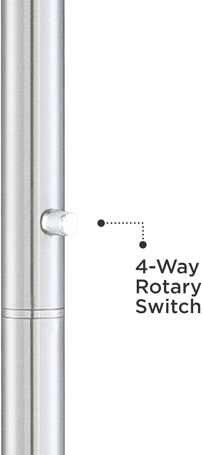 Possini Euro Design Meridian Modern Torchiere Floor Lamp Standing LED 4-Light 72" Tall Brushed Nickel Silver White Frosted Glass Shade Decor for Living Room Reading House Bedroom Office
