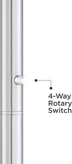 Possini Euro Design Meridian Modern Torchiere Floor Lamp Standing LED 4-Light 72" Tall Brushed Nickel Silver White Frosted Glass Shade Decor for Living Room Reading House Bedroom Office