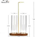 Glass Incense Holder,2 in 1 Incense Sticks Burner Holder with Storage,Hang Upside Down Incense Holder for Sticks with Glass Ash Catcher for Meditation Yoga Spa Room Decor (Brown)