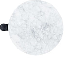 TEHOME Black Marble Drink Table Metal Martini Round Small Drink Side Table for Couch Marble C Shaped End Table for Sofa 10" diam,24.55" h