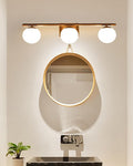 New Bathroom Vanity Light Fixtures 3 Lights Brushed Brass Glass Shade Modern Wall Bar Sconce Over Mirror
