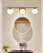 New Bathroom Vanity Light 3 Lights Fixtures Brushed Brass Milk White Globe Glass Shade Modern Wall Bar Sconce Over Mirror (Exclude G9 Bulb)
