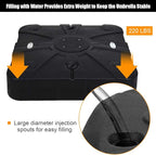 Tangkula Cantilever Offset Patio Umbrella Base Weight Stand with Wheels, 260lbs Wet Sand Filled Weight, Square Heavy Duty Outdoor Umbrella Base Plate w/Crossbar, Umbrella Stand Base