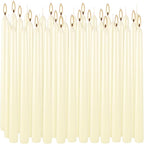 36 Pack Ivory White Taper Candles, 7-8 Hours Burn Time, Unscented, Smokeless and Dripless, 0.8 x 10 Inch Dinner Candle Set for Household, Wedding, Party and Home Décor Candlesticks