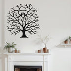 SIGNLEADER Metal Wall Art Decor Heart-Shaped Tree of Love Abstract Wall Sculpture Hangings Home Decoration for Living Room, Bedroom, Bathroom, Kitchen, Outdoor - 18" Black