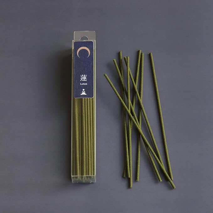 Asayu Japan Low Smoke Incense Sticks Yoga Set - 2 Scents: Lotus & Sandalwood, 40g Japanese Incense for Morning Energy & Evening Relaxation - Smokeless, Less Irritation