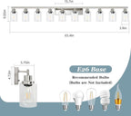 Brushed Nickel Bathroom Vanity Light,10-Light Vanity Lights with Clear Glass,64.5in Modern Bathroom Wall Lights Fixtures Over Mirror,Wall Sconces Lighting for Bedroom Living Room,E26