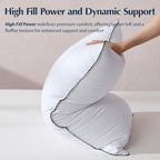 Pacific Coast Goose Down Fiber Pillows, Bed Pillows for Back, Stomach and Side Sleepers, Luxury Hotel Pillow, Downproof, Medium, Standard Size Set of 2