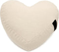 Heart Shaped Zafu Meditation Pillow for Yoga - Organic Buckwheat Filled Valentines Heart Pillow - Zen Kneeling Prayer Pad for Sitting on Floor, Yoga Cushion - Made in USA - 14"X16", Natural