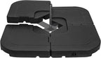 SZHLUX 4pcs 185lb Capacity Heavy-Duty Cantilever Offset Patio Umbrella Base, Wind-Resistant Outdoor Square Base, Black