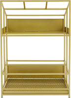 Commercial Metal Umbrella Holder Umbrella Stand with Drip Tray Entrance Umbrella Organizer Large Capacity Umbrella Rack for Home, Office, Apartment, Hotel (Gold, 18.9 * 11 * 26in)