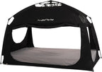 Indoor Instant Privacy Bed Tent for Sleeping,Quick Set-up Bed Canopies,Portable Bed Drapes with Large Space and 3 Doors (Black, Twin)