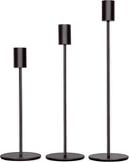 Black Candlestick Holders Set of 3, Decor Taper Candle Holder for Wedding, Dinning, Party,Fits 3/4 Inch Thick Candle