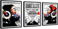 Novatique Graffiti Wall Art Street Monkeys Graffiti Picture Wall Decor Modern Banksy Art Poster Canvas Print for Living Room Bedroom,12" x 16" x 3Pcs
