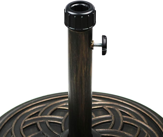 Orgrimmar Umbrella Base 26.5lbs Outdoor Living Heavy Duty Round Antiqued Patio Market Umbrella Base
