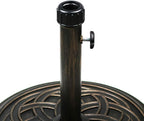 Orgrimmar Umbrella Base 26.5lbs Outdoor Living Heavy Duty Round Antiqued Patio Market Umbrella Base