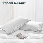 Premium White Luxury Goose Down Pillow - Ultra-Soft, Hypoallergenic, Hotel Quality for Optimal Comfort and Support - 1 Pack, Standard Size (20" x 26")
