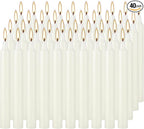 Set of 40 Ivory Candles Mini Unscented Taper Candles for Christmas,Household, Wedding, Rituals, Prayer, Birthdays, Meditation, Altar,Party and Home Décor Candlesticks - 4 Inch Tall