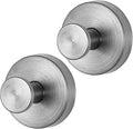 Removable & Reusable Suction Cup Hooks for Shower, Heavy Duty No-Drill Cup Hooks for Towels, Robes, Loofah–Wreath Hangers for Front Doors,Doors & Smooth Surfaces (Silver, 2 Pack)