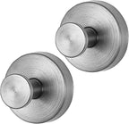 Removable & Reusable Suction Cup Hooks for Shower, Heavy Duty No-Drill Cup Hooks for Towels, Robes, Loofah–Wreath Hangers for Front Doors,Doors & Smooth Surfaces (Silver, 2 Pack)