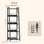 HOOBRO Ladder Shelf, 5-Tier Bookshelf, Corner Bookcase, Freestanding Storage Shelf Display Organizer, for Living Room, Bedroom, Home Office, Kitchen, Black BB305CJ01