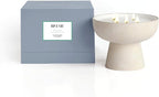 Blueme Focus Candle | Eucalyptus & Lime | 5 Wick - Refillable Wellness Candle with Essential Oils, Hand Finished & Poured Soy Wax Blend Ceramic Vessel, Natural Cotton Wicks | Large 24 oz