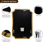 ANDY STAR Brushed Gold Mirror, 24"x32" Bathroom Vanity Mirror, Unique Rectangular Bathroom Mirror with Stainless Steel Metal Framed, Wall Mounted Decorative Mirror (Horizontal/Vertical)