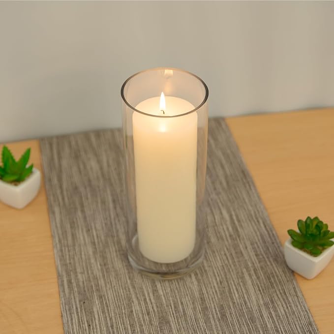 WGVI Quality Thick Weighted Clear Cylinder Glass Vases, 4" W x 6" H, Flower Arrangement Glass Candle Holders Wedding Centerpieces Terrarium Planter Pen Brush Storage Container, Bulk Wholesale, 6 Pcs