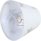 Aspen Creative 56038 Empire Uno Lamp Shade in White with Petal Paper, 5" Top x 9" Bottom x 7" Slant Height, Slip UNO 33mm