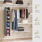 Lifewit 8 Tier Shoe Hanging Organizer for Closet, Folding Fabric Shoes Storage with Two Sturdy Hangers, Hanging Shoe Organizers for Shelves, Wardrode, Dorm, 11.8" L X 5.9" W X 41.3" H, Gray